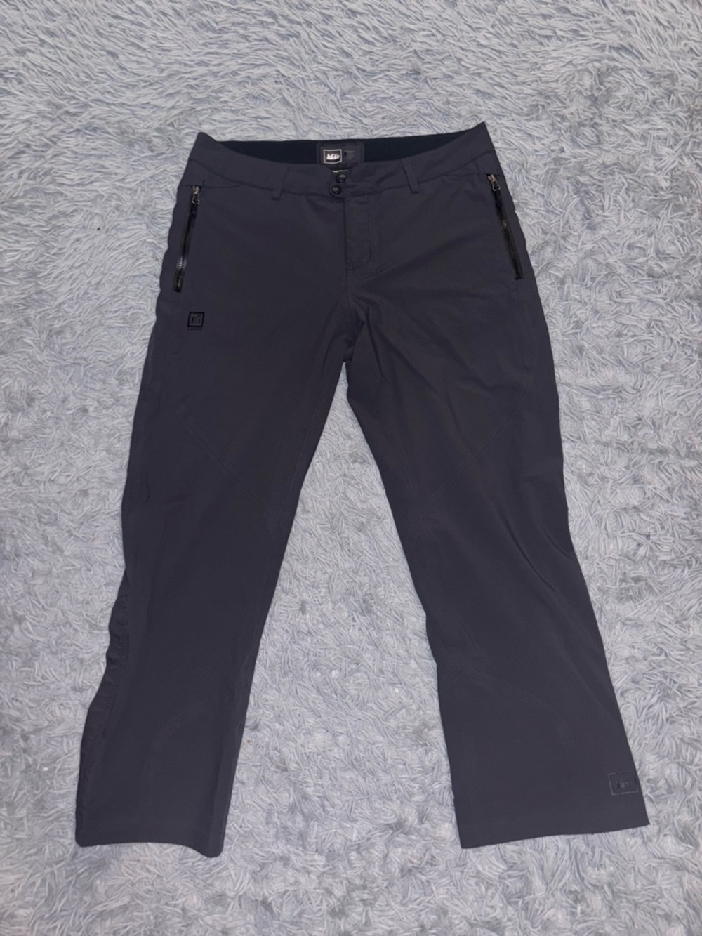 REI Womens E1 Element Petite Softshell Snow Ski Waterproof Hiking Pants Grey